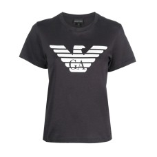 EMPORIO ARMANI T-SHIRT IN JERSEY ORGANICO ASV A MANICA CORTA BLU NAVY CON STAMPA LOGO AQUILA	WHITE