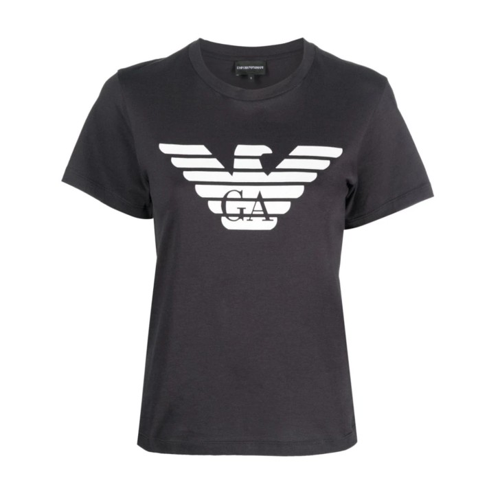 EMPORIO ARMANI T-SHIRT IN JERSEY ORGANICO ASV A MANICA CORTA BLU NAVY CON STAMPA LOGO AQUILA	WHITE