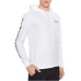 EA7 EMPORIO ARMANI FELPA CON CAPPUCCIO WHITE IN MISTO COTONE CON LOGO LETTERING BLACK	