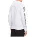 EA7 EMPORIO ARMANI FELPA CON CAPPUCCIO WHITE IN MISTO COTONE CON LOGO LETTERING BLACK	