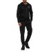 EA7 EMPORIO ARMANI FELPA FULL ZIP CON CAPPUCCIO IN COTONE BLACK