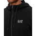 EA7 EMPORIO ARMANI FELPA FULL ZIP CON CAPPUCCIO IN COTONE BLACK