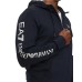 EA7 EMPORIO ARMANI FELPA FULL ZIP CON CAPPUCCIO IN COTONE BLUE