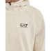  EA7 EMPORIO ARMANI FELPA FULL ZIP CON CAPPUCCIO IN COTONE BEIGE