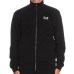 EA7 EMPORIO ARMANI FELPA FULL ZIP IN COTONE BLACK CON LOGO LETTERING WHITE