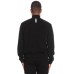 EA7 EMPORIO ARMANI FELPA FULL ZIP IN COTONE BLACK CON LOGO LETTERING WHITE