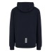 EA7 EMPORIO ARMANI FELPA CON CAPPUCCIO IN COTONE BLUE CON LOGO LETTERING 