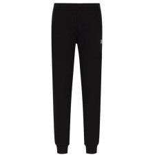 EA7 EMPORIO ARMANI PANTALONE JOGGER IN COTONE BLACK CON LOGO STAMPATO LETTERING WHITE 