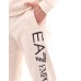 EA7 EMPORIO ARMANI PANTALONE JOGGER IN COTONE BEIGE CON MAXI LOGO LETTERING BLACK