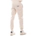 EA7 EMPORIO ARMANI PANTALONE JOGGER IN COTONE BEIGE CON MAXI LOGO LETTERING BLACK