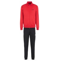 EA7 EMPORIO ARMANI TUTA COMPLETA IN TESSUTO TECNICO RICICLATO RED E BLACK 