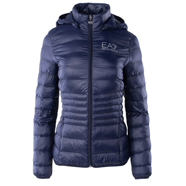 EA7 Emporio Armani Giubbotto bomber Blu con cappuccio da Donna