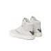 Emporio Armani Sneakers alta in pelle Off White con maxi logo nero nella parte posteriore