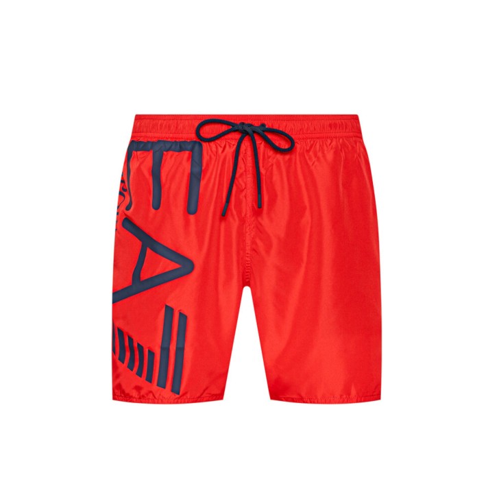 Ea7 Emporio Armani boxer da mare rosso con logo nella parte anteriore