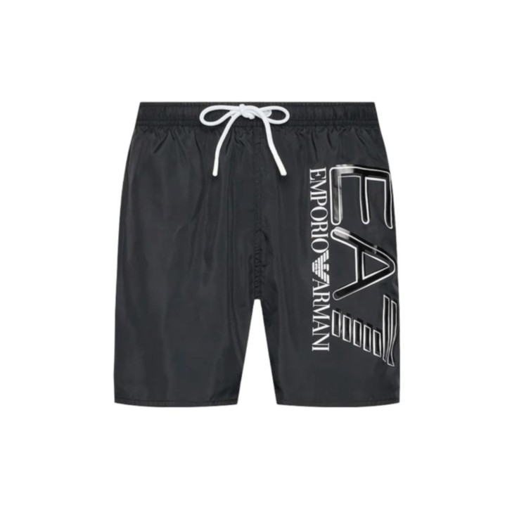 Ea7 Emporio Armani boxer da mare nero con logo nella parte anteriore 