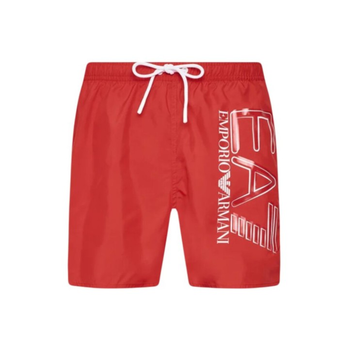 Ea7 Emporio Armani boxer da mare rosso con logo nella parte anteriore 