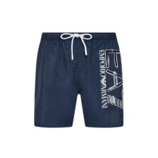 Ea7 Emporio Armani boxer da mare blu con logo nella parte anteriore 