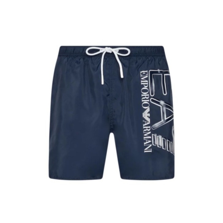 Ea7 Emporio Armani boxer da mare blu con logo nella parte anteriore 