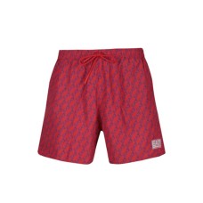 Ea7 Emporio Armani boxer da mare rosso con stampa all over 