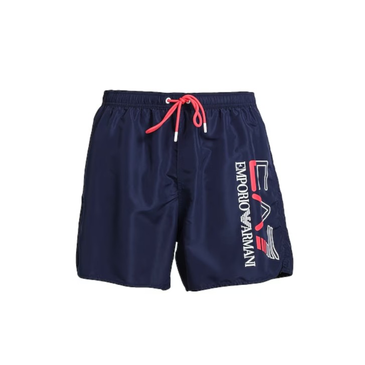 Ea7 Emporio Armani boxer da mare blu con inserti rossi 