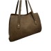 BORBONESE BORSA SHOPPING A SPALLA CON STAMPA OP NATURAL/BLACK IN PELLE DA DONNA