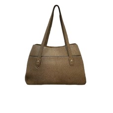 BORBONESE BORSA SHOPPING A SPALLA CON STAMPA OP NATURAL/BLACK IN PELLE DA DONNA