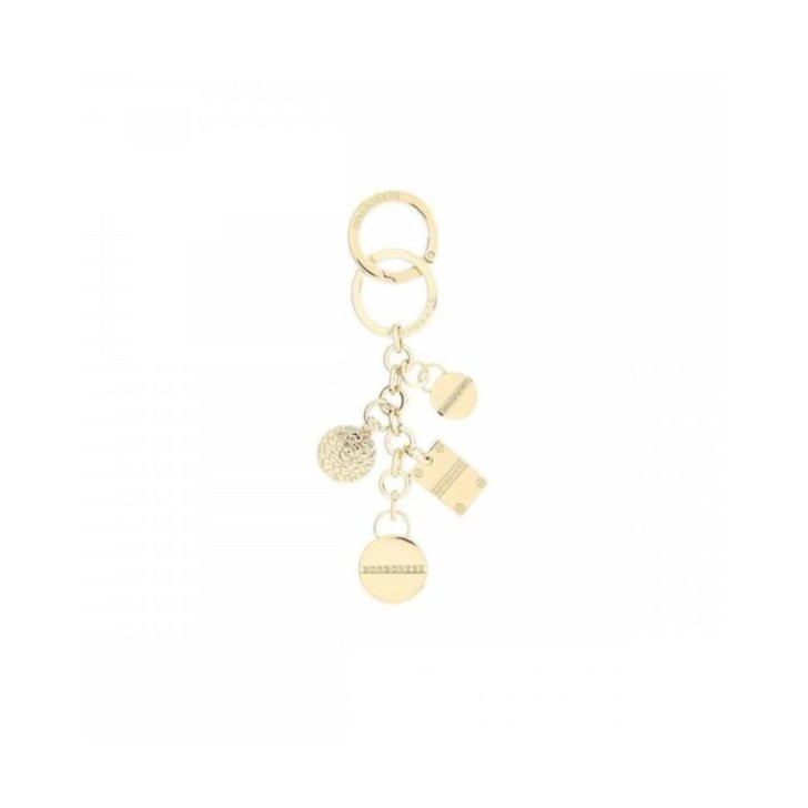 BORBONESE PORTA CHIAVI CHARMS ORO CON LOGO 