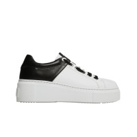 VALENTINO SNEAKER IN LEATHER WHITE/BLACK DA DONNA