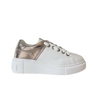 VALENTINO SNEAKER IN LEATHER WHITE/GUNMETAL DA DONNA