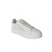 VALENTINO SNEAKER IN LEATHER TOTAL WHITE CON LOGO LETTERING IN METALLO GOLD