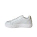 VALENTINO SNEAKER IN LEATHER TOTAL WHITE CON LOGO LETTERING IN METALLO GOLD