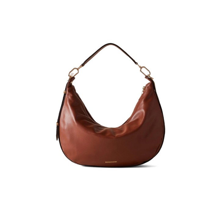 BORBONESE BORSA HOBO MEDIUM MARRONE