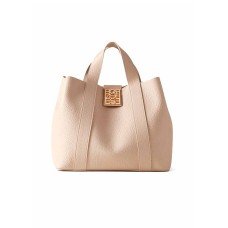 BORBONESE BORSA SHOPPING A MANO BEIGE IN PELLE DA DONNA 