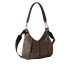 BORBONESE BORSA HOBO A SPALLA CON STAMPA OP NATURAL/BLACK IN NYLON 