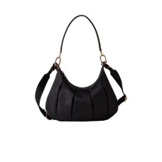 BORBONESE BORSA HOBO A SPALLA NERA IN NYLON 