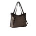 BORBONESE BORSA SHOPPING A SPALLA CON STAMPA OP NATURAL/BLACK IN NYLON DA DONNA