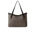 BORBONESE BORSA SHOPPING A SPALLA CON STAMPA OP NATURAL/BLACK IN NYLON DA DONNA