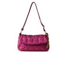 BORBONESE BORSA CROSS OVER A SPALLA FUCSIA/OP NATURAL IN NYLON DA DONNA 