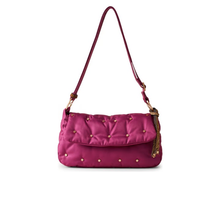 BORBONESE BORSA CROSS OVER A SPALLA FUCSIA/OP NATURAL IN NYLON DA DONNA 