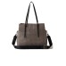 BORBONESE BORSA SHOPPING A SPALLA CON STAMPA OP NATURAL/BLACK IN NYLON 