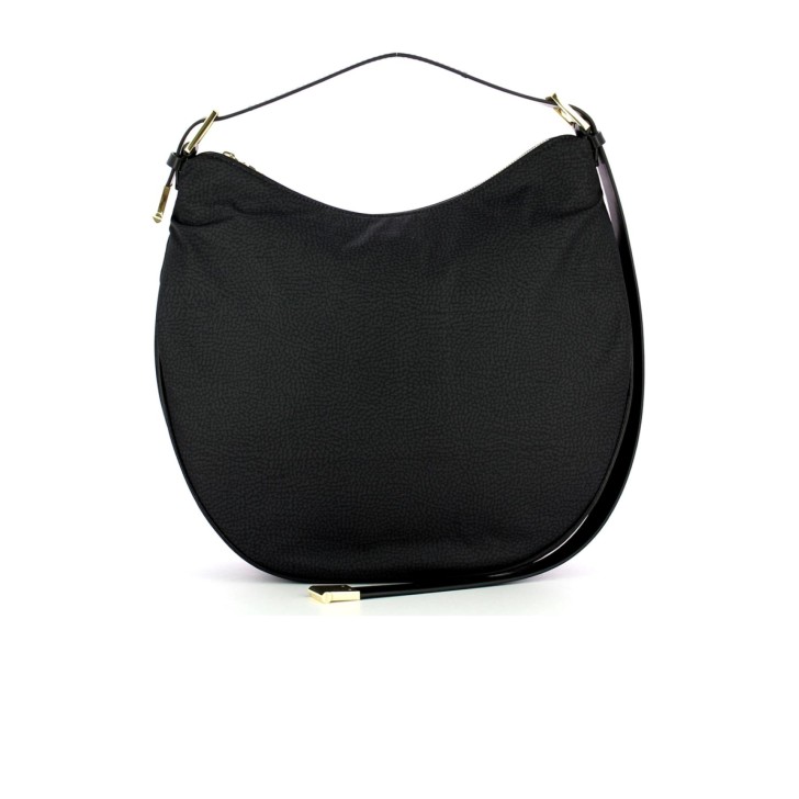 Borbonese Borsa a spalla Hobo Large in Nylon Nero