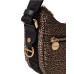 BORBONESE LUNA BAG MINI A TRACOLLA CON STAMPA OP NATURAL/BLACK IN NYLON DA DONNA 