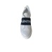 VALENTINO SNEAKER A SLIP ON IN LEATHER TOTAL WHITE CON FASCA ELASTICA BLACK E LOGO LETTERING WHITE