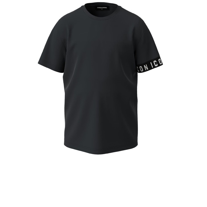 Dsquared2 T-shirt nera in cotone a manica corta