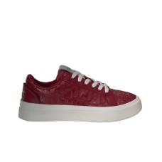 GCDS SNEAKER UNISEX BORDEAUX MONOGRAM ALL OVER TONO SU TONO IN VERNICE