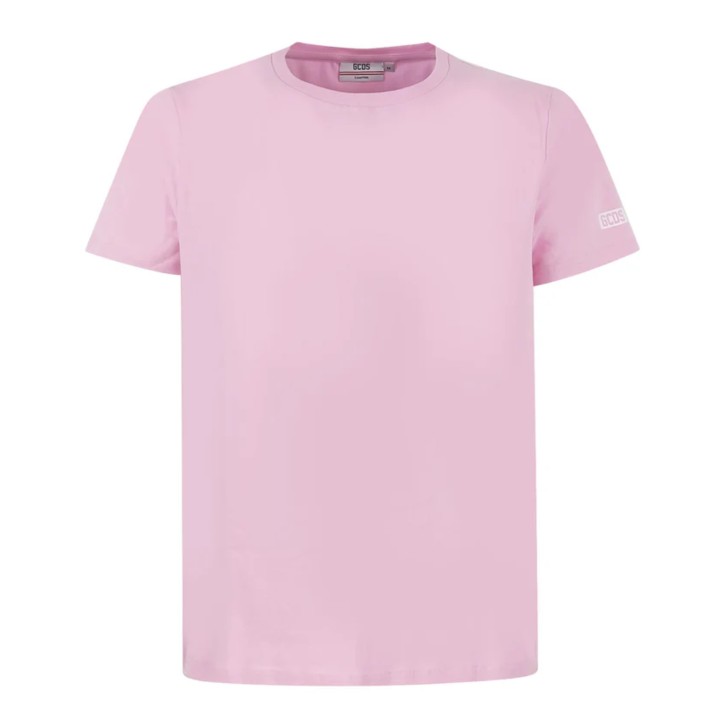 GCDS ESSENTIALS T-SHIRT UNISEX IN COTONE PINK