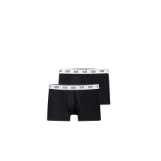 GCDS ESSENTIALS BOXER BRIEFS 2-PACK IN COTONE BLACK CON FASCA ELASTICA IN VITA CON LOGO LETTERING BLACK