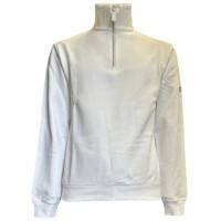 GCDS ESSENTIALSFELPA MEZZA ZIP UNISEX IN COTONE WHITE