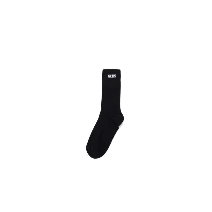 GCDS ESSENTIALS SET SOCKS 3-PACK BLACK CON LOGO LETTERING 