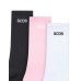 GCDS ESSENTIALS SET SOCKS 3-PACK BLACK WHITE PINK CON LOGO LETTERING 